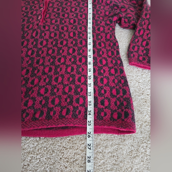 Benetton Made In Italy Size 48 XL Wool Angora Blend Womens Sweater Pink Gray Vtg - Picture 2 of 5